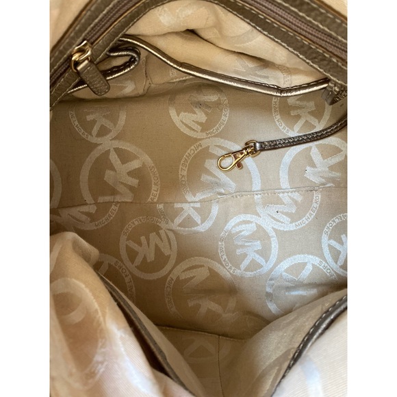 Michael Kors Mini Gold Duffle Satchel Handbag - Picture 3 of 7